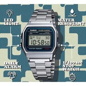 Casio Men's Digital Illuminator Water Resist Watch Stainless Steel Alarm Chrono